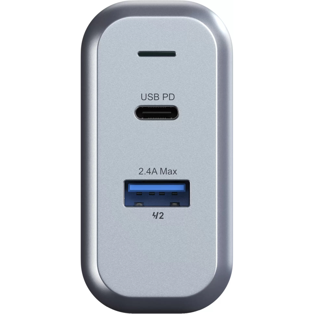 Сетевое зарядное устройство Satechi 30W Dual-Port Travel Charger. Цвет серый космос.